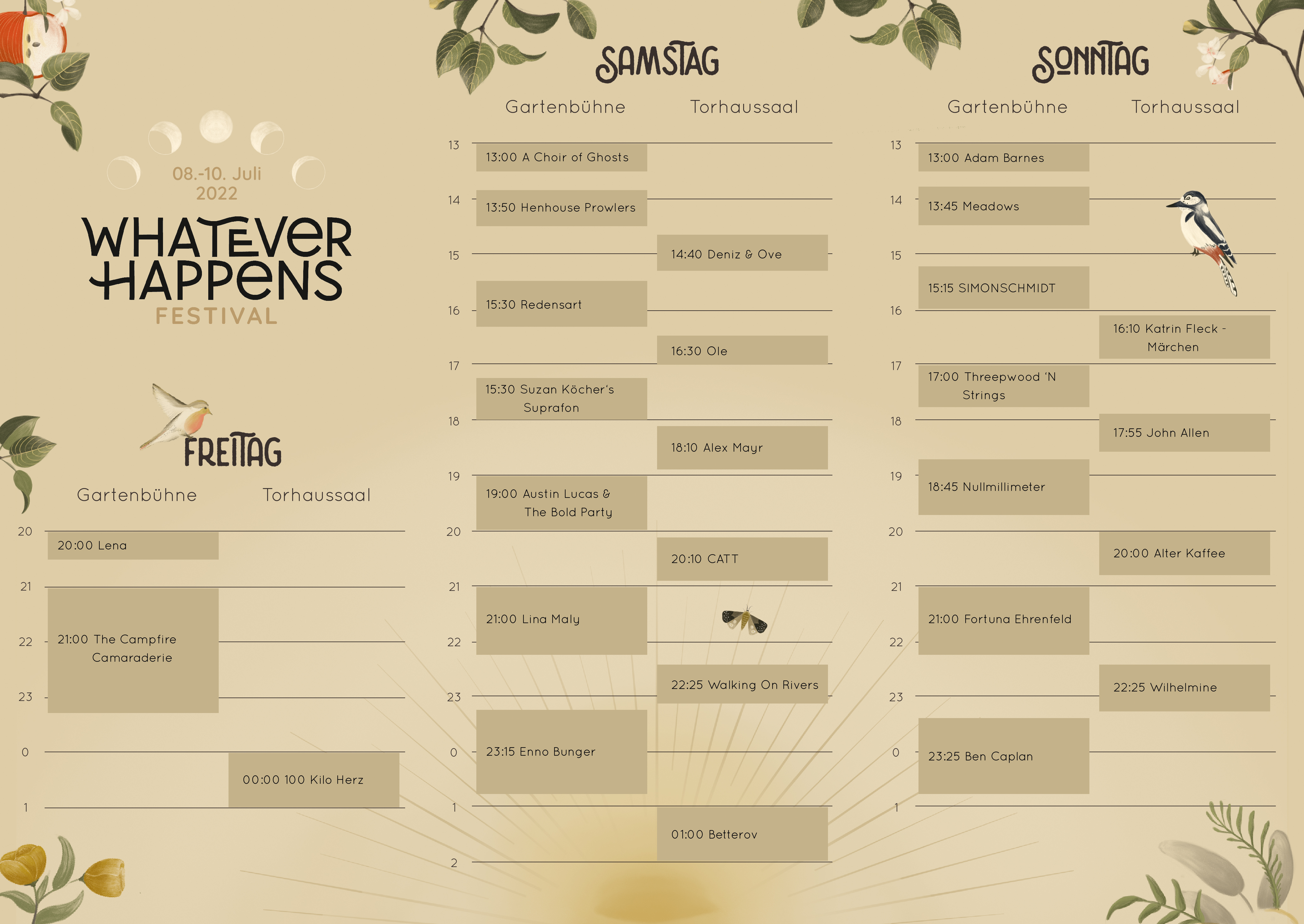 Timetable Whatever Happens Festival 2022